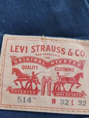 Levi's Men's Slim Straight Jeans - Dark Blue with Red Patch